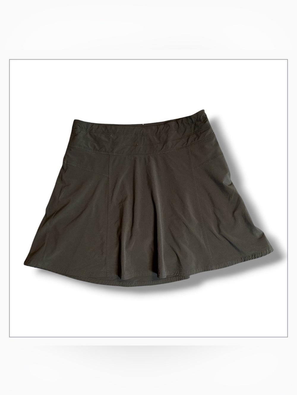 Athleta All Day Skort Size 4 Black Athletic Golf Tennis Skirt Zip Pockets 17"